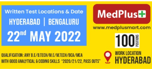 MedPlus Freshers Associate Software Engineer Recruitment Drive