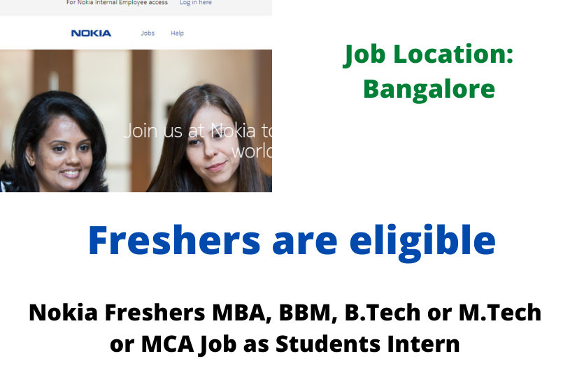 Nokia Freshers Job as Students Intern