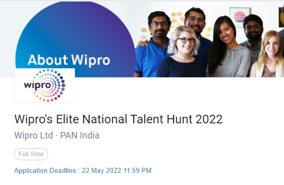 Wipro's Elite National Talent Hunt 2022