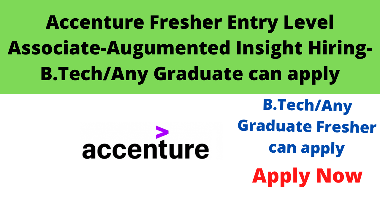 Accenture Fresher Entry Level Associate