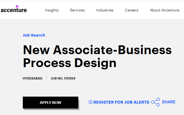 Accenture Recruitment Drive Business Process Design