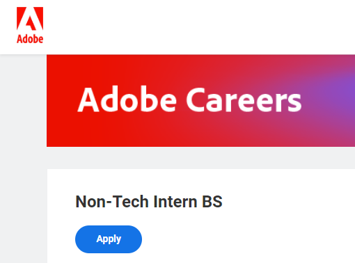 Adobe Full-Time Non-Tech Intern BS Recruitment Drive