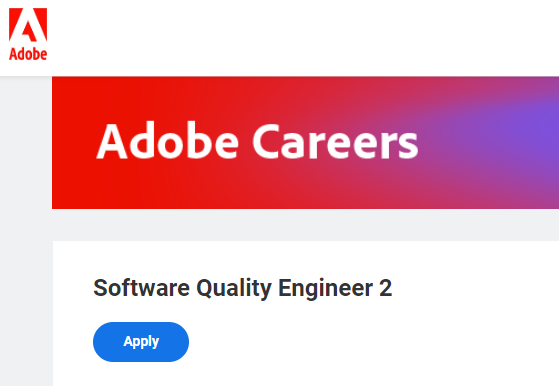 Adobe is hiring Software Quality Engineer 2