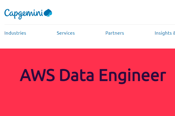 Capgemini Job Update for AWS Data Engineer