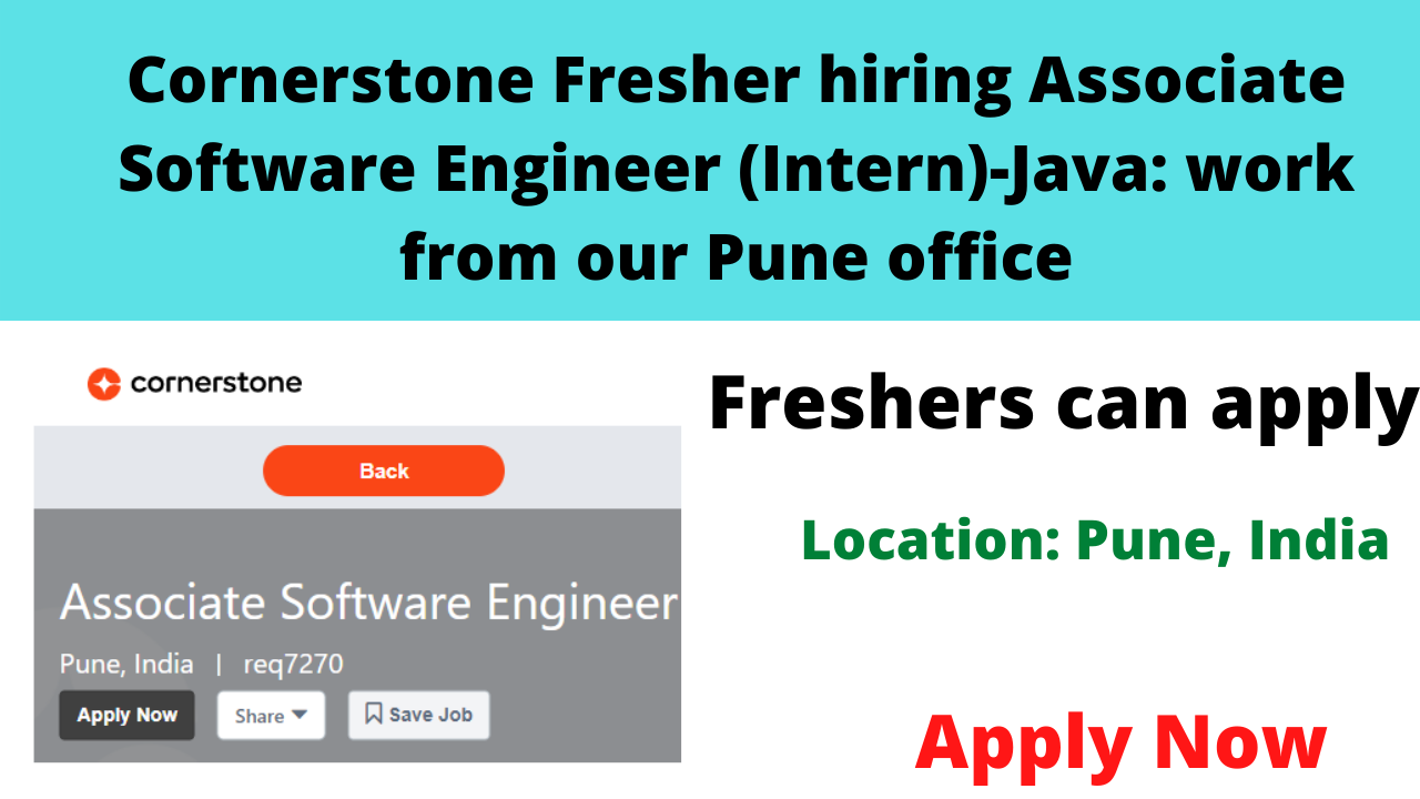 Cornerstone Fresher hiring Associate Software Engineer