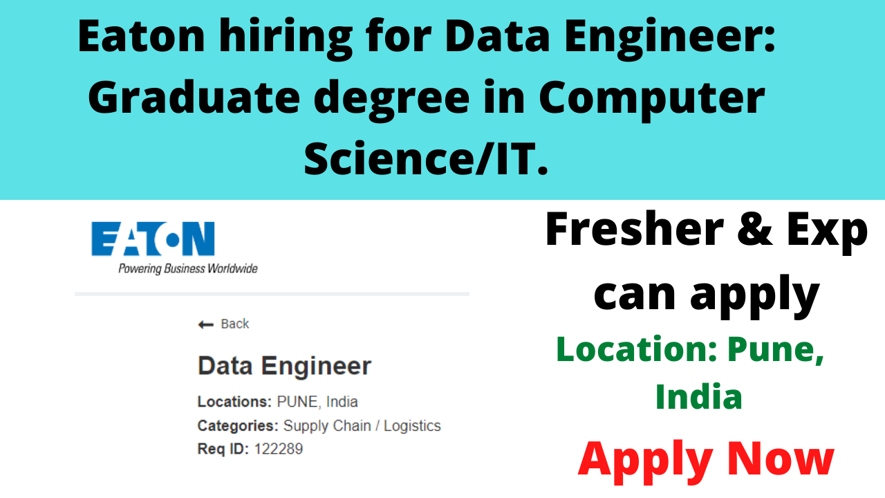 Eaton hiring for Data Engineer