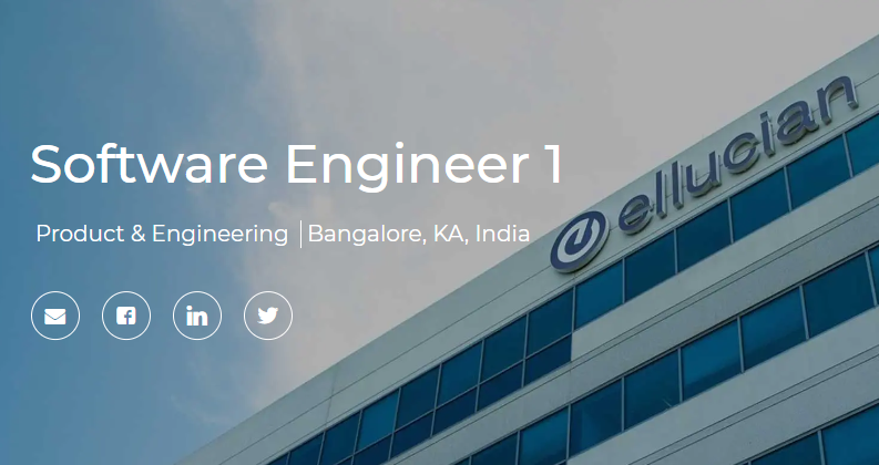 Ellucian Fresher & Experience Software Engineer 1 Recruitment Drive