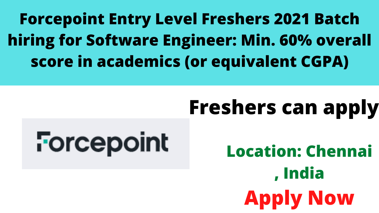 Forcepoint Entry Level Freshers