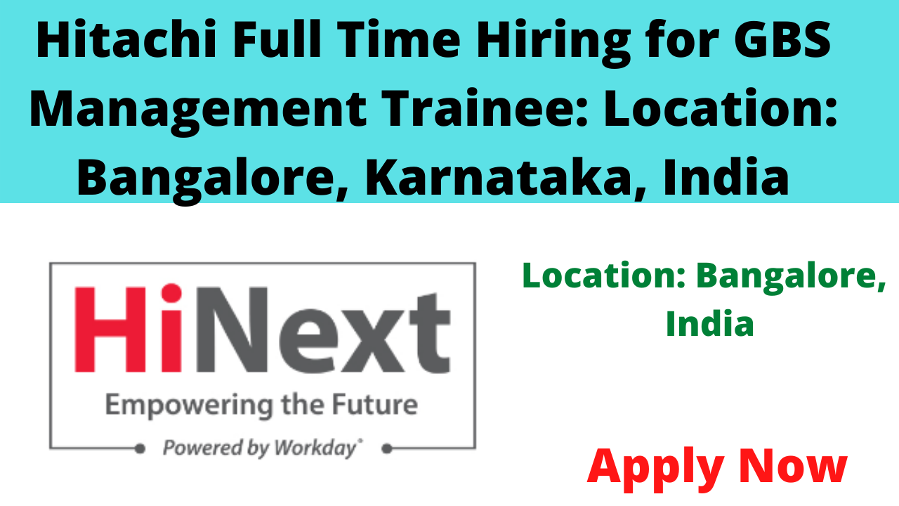 Hitachi Full Time Hiring for GBS Management Trainee