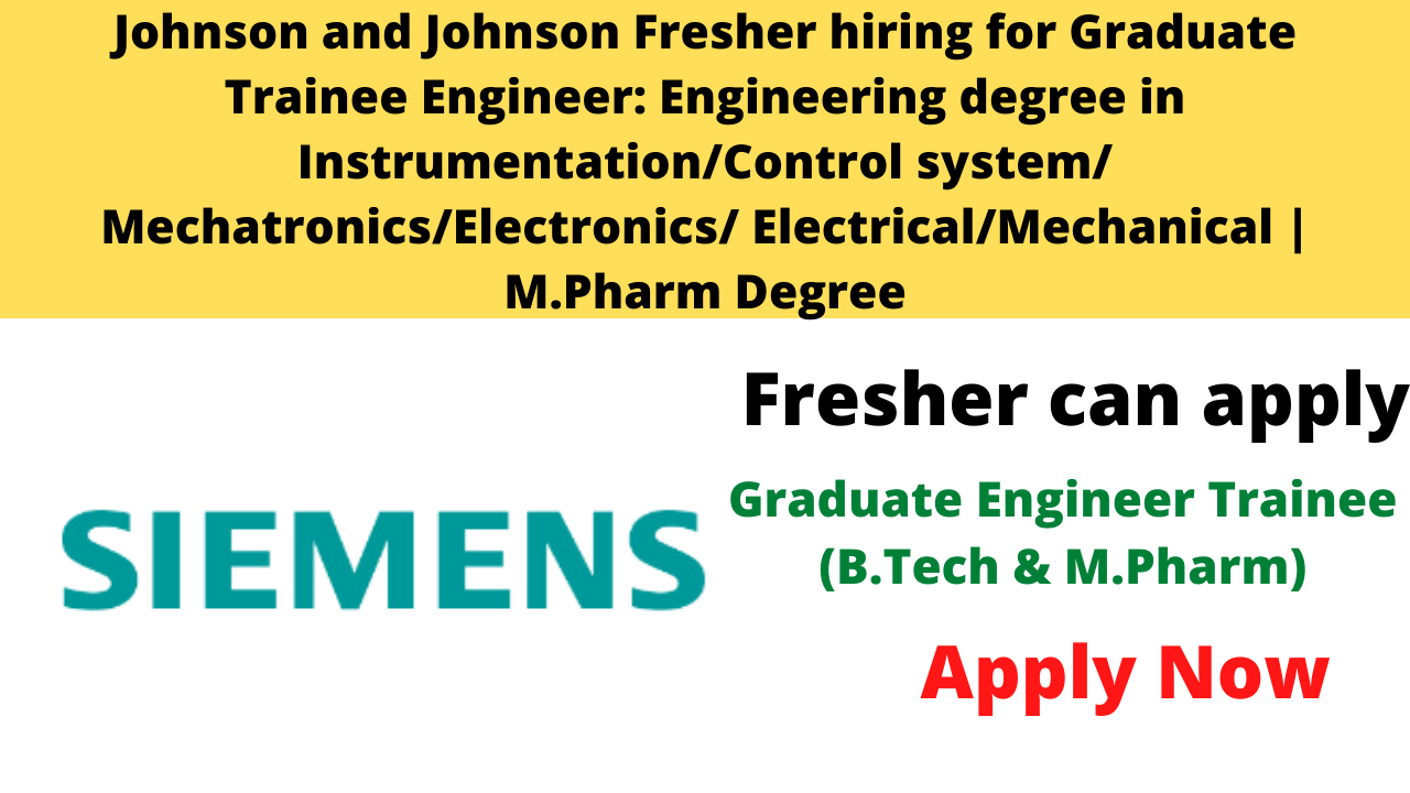 Johnson and Johnson Fresher hiring