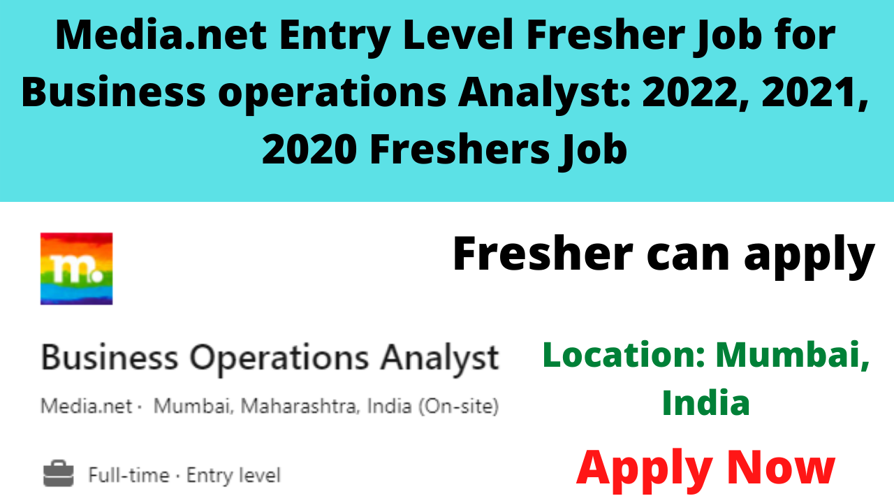 Media.net Entry Level Fresher Job