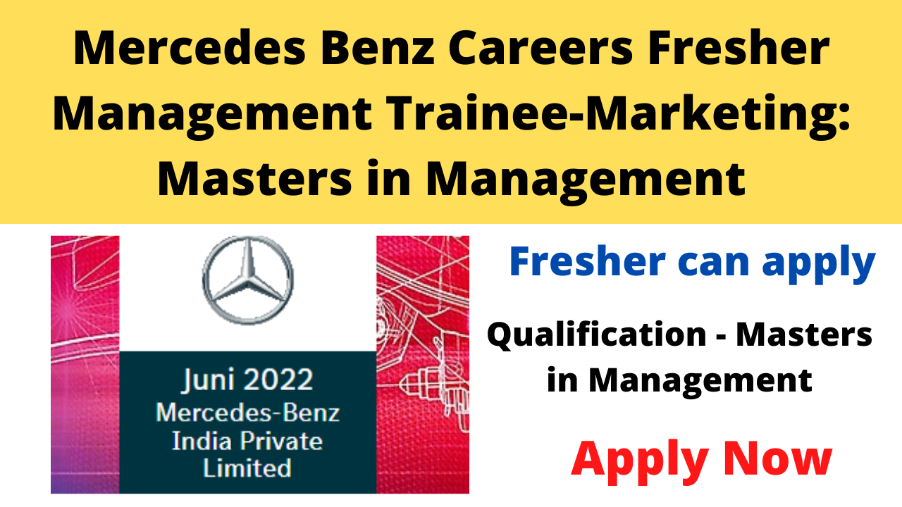 Mercedes Benz Careers Fresher Management Trainee Marketing Masters In Management Seekajob 9579