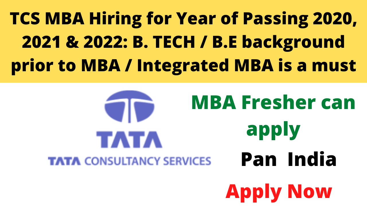 TCS MBA Hiring