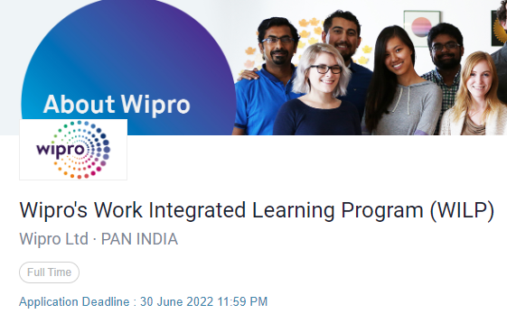 Wipro Wilp Hiring For Project Engineer: Bca, B.sc Of 2022, 2021 Batch |  Application Deadline : 30 June 2022 11:59 Pm – Seekajob