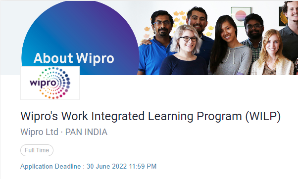 Wipro WILP Pan India BCA B.Sc Fresher hiring