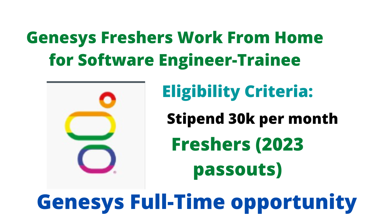 Genesys Freshers Work From Home