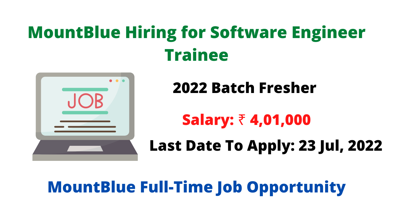 MountBlue Fresher Job Alert for Software Engineer Trainee