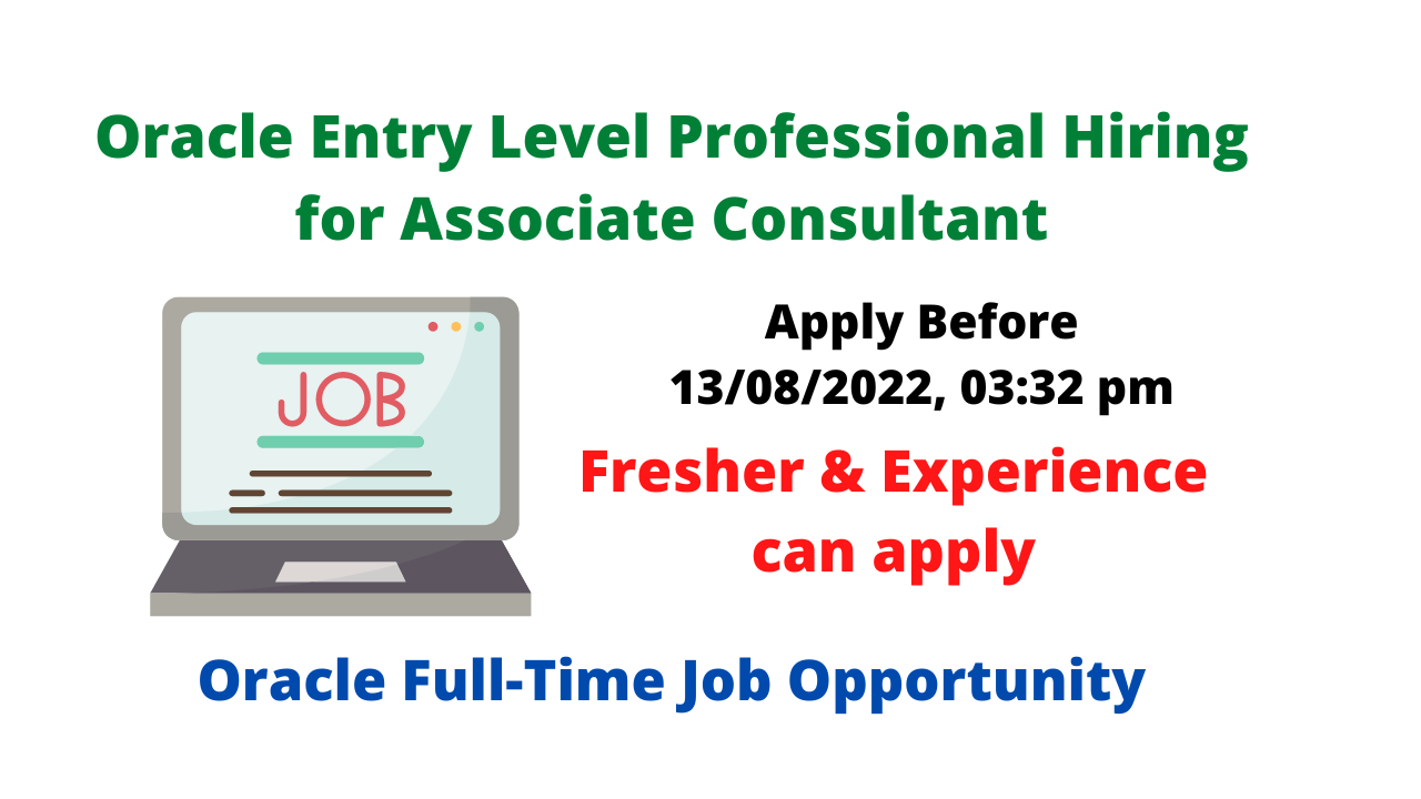 Oracle Entry Level Professional Hiring for Associate Consultant