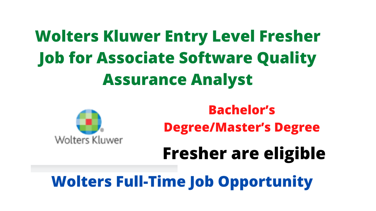 Wolters Kluwer Entry Level Fresher Job