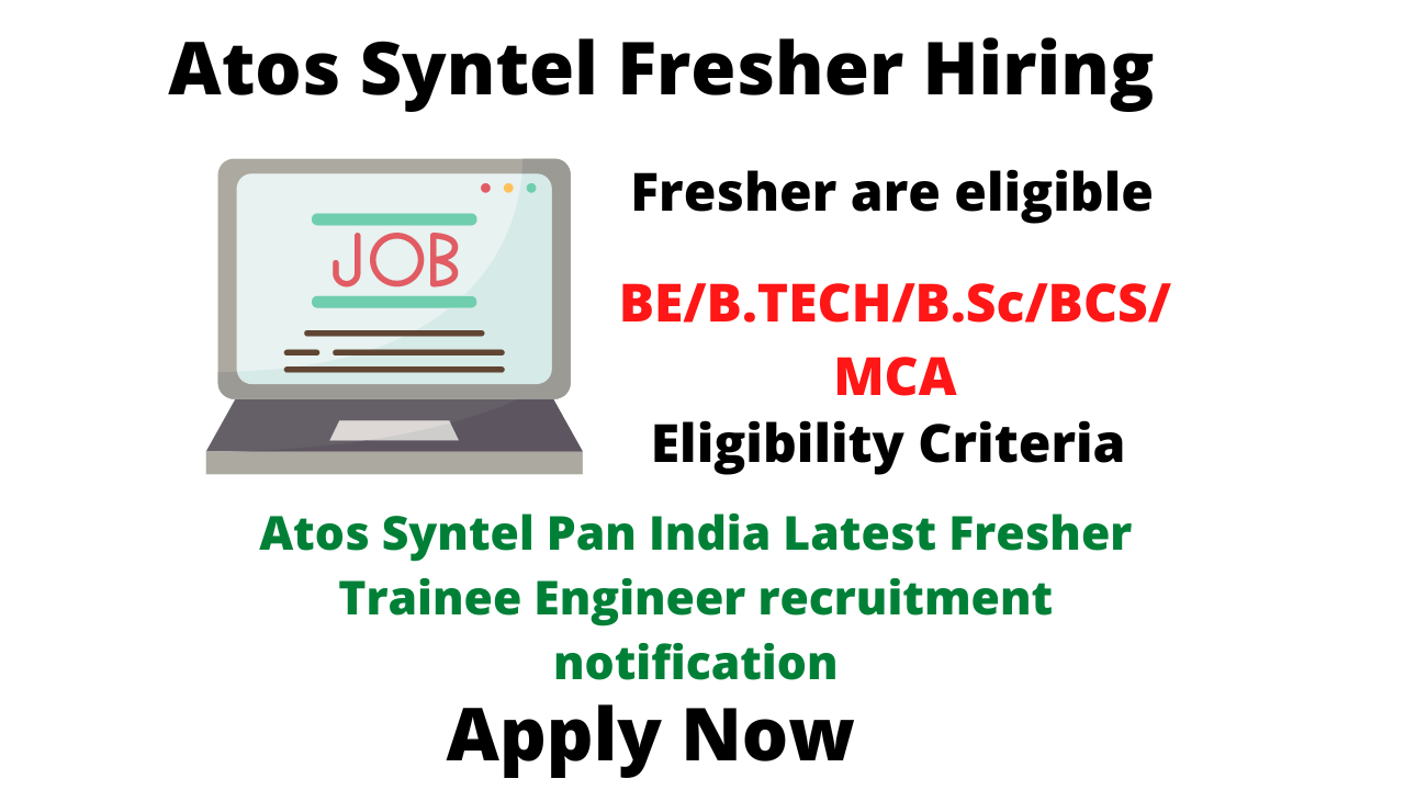 Atos Syntel Pan India Latest Fresher Trainee Engineer recruitment notification