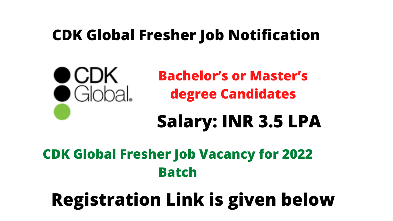 CDK Global Fresher Job Vacancy