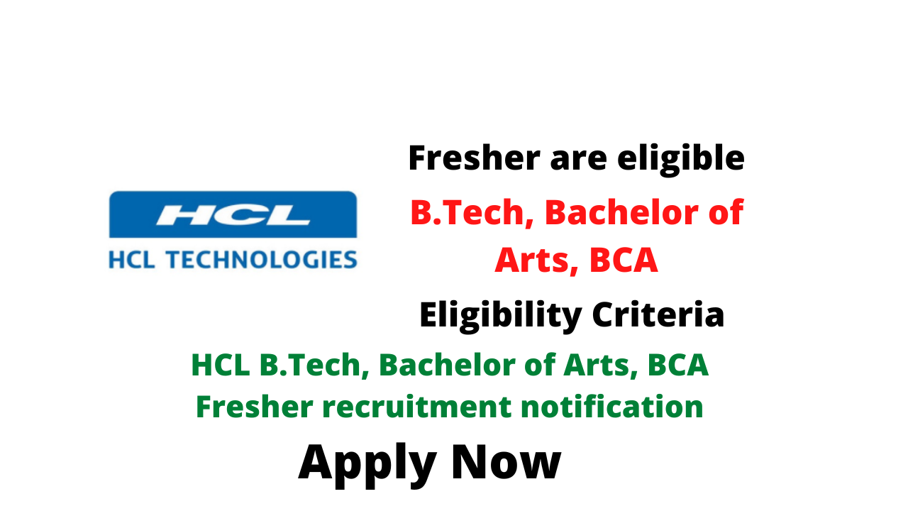 HCL Fresher recruitment notification