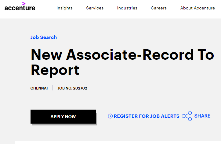 Accenture Fresher Associate Recruitment Drive