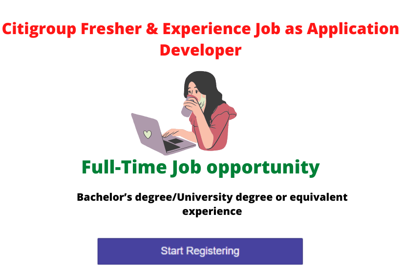 Citigroup Fresher & Experience Job as Application Developer