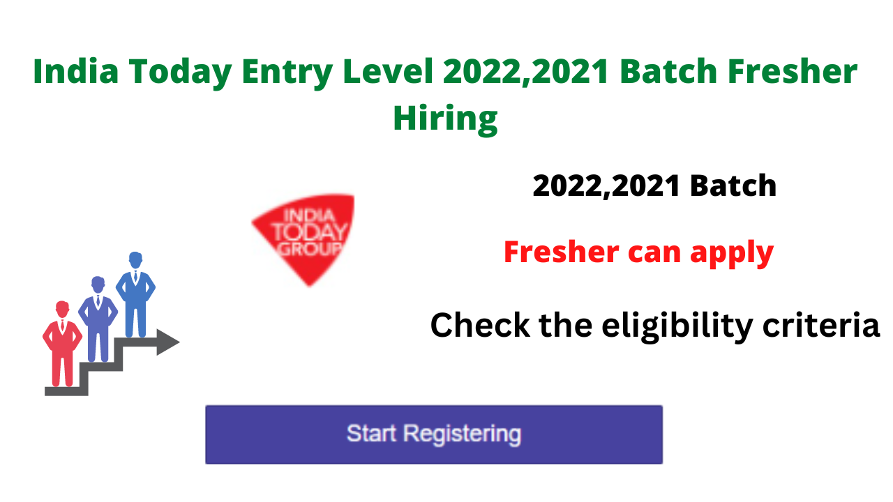 India Today Entry Level Fresher Hiring