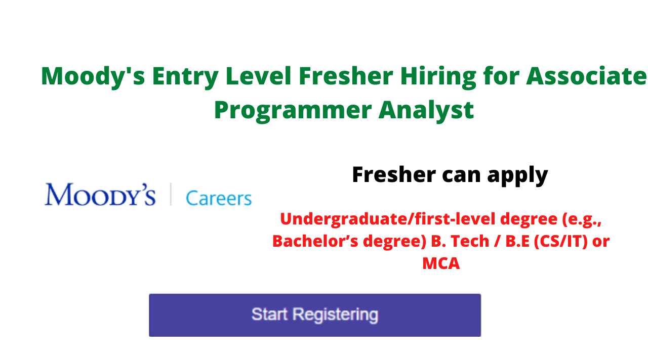 Moody's Entry Level Fresher Hiring for Associate Programmer Analyst