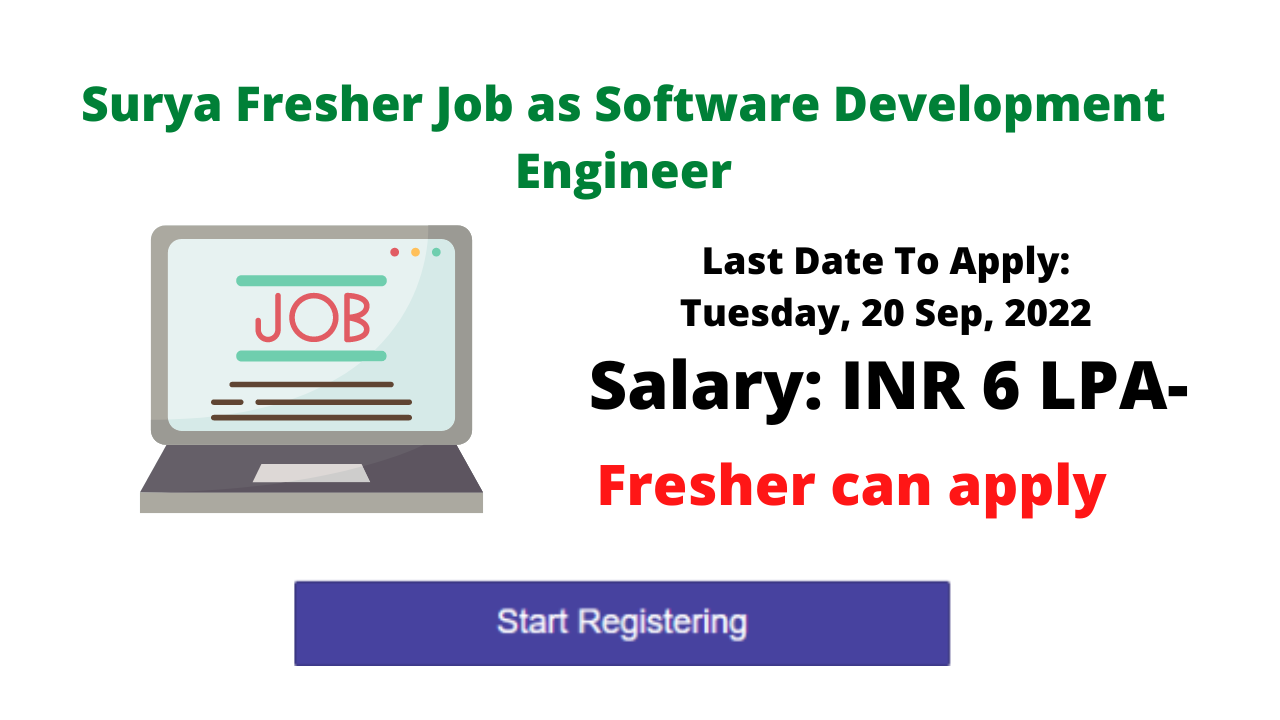 Surya Fresher Job as Software Development Engineer