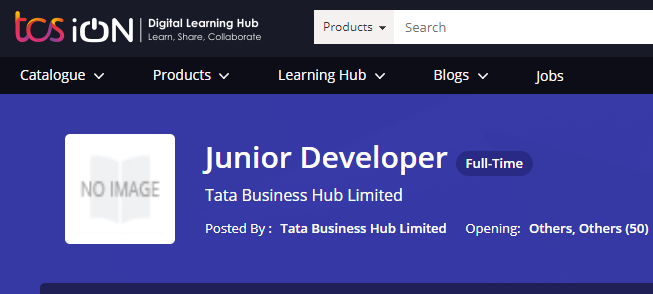 TCS Business Hub Limited Junior Developer Fresher Hiring