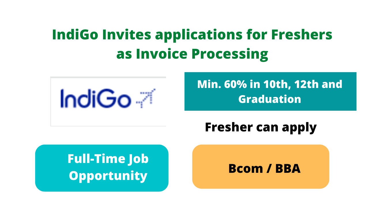 IndiGo Invites applications for Freshers as Invoice Processing