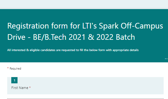 LTI’s Spark Pan India Fresher Recruitment Drive