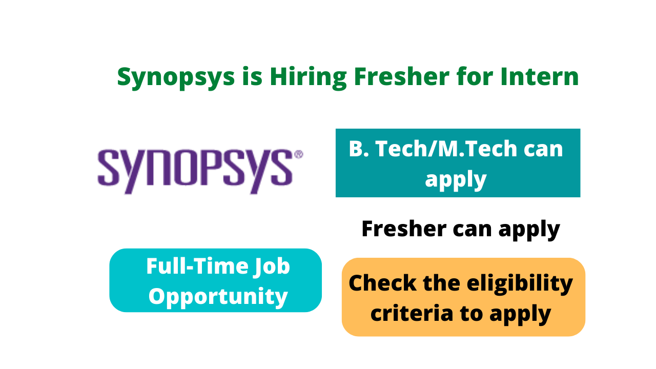 Synopsys Is Hiring Fresher For Intern: B. Tech/M.Tech In Computer ...