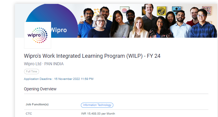 Wipro WILP Pan India Fresher Hiring