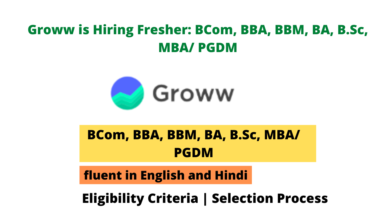 Groww is Hiring Fresher