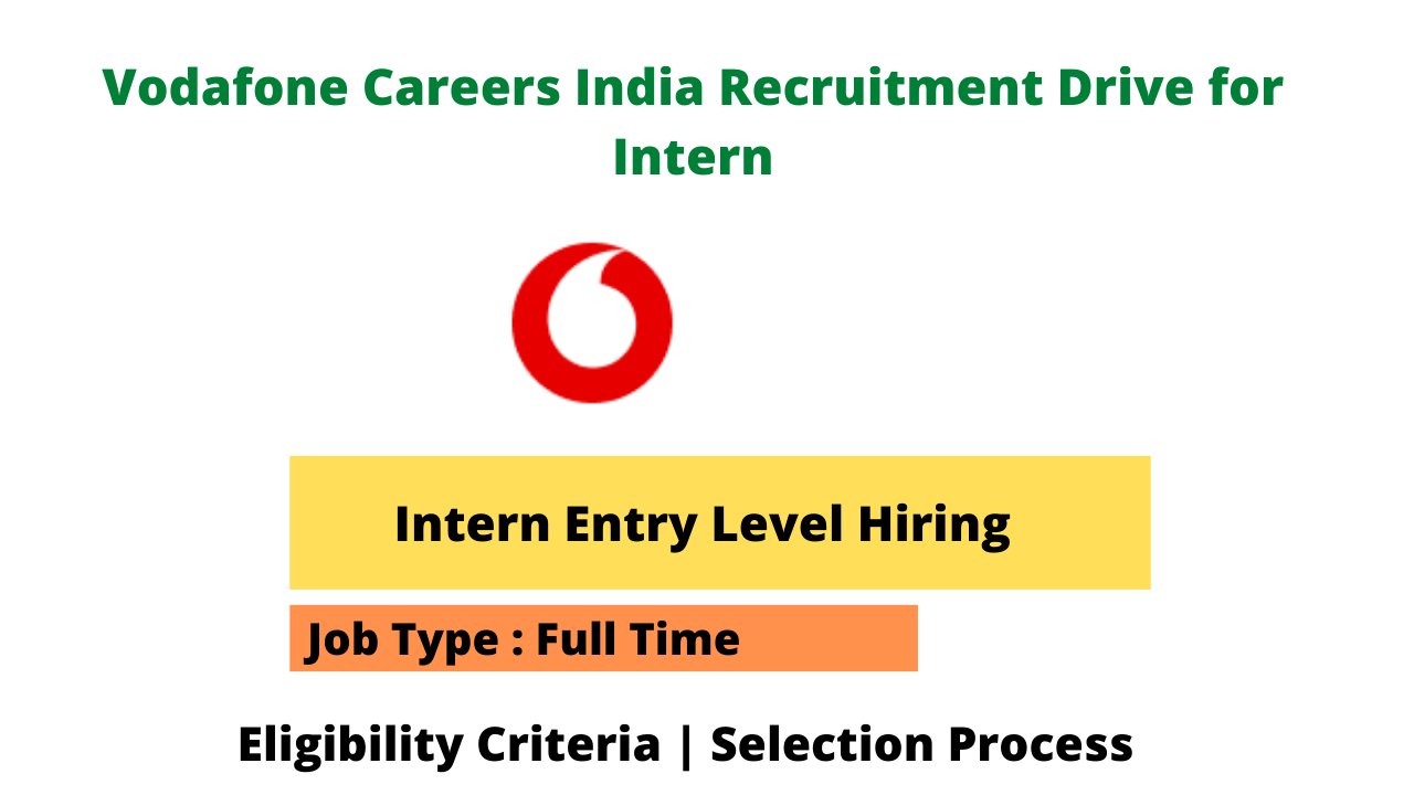 Vodafone Careers India Recruitment Drive for Intern