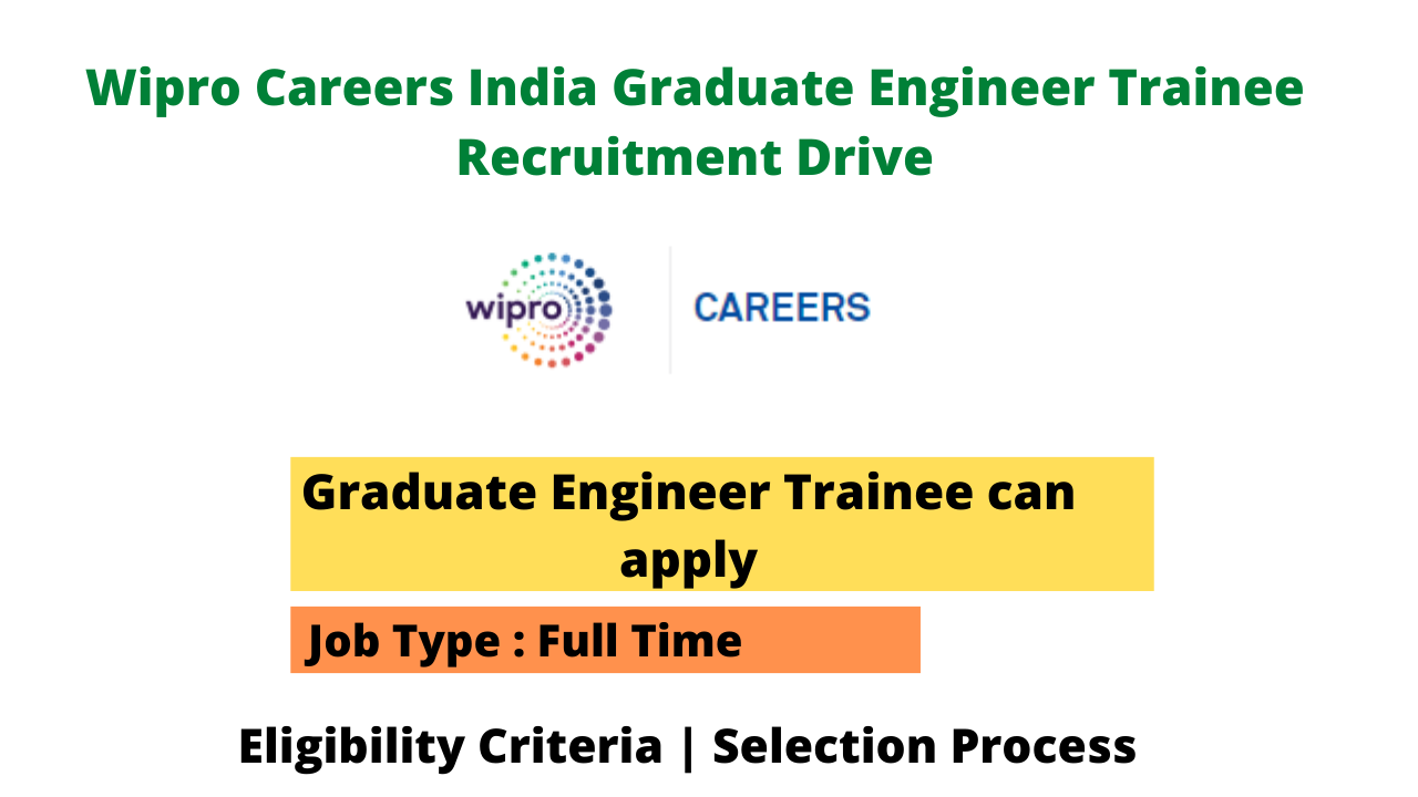 Wipro Careers India Graduate Engineer Trainee Recruitment Drive