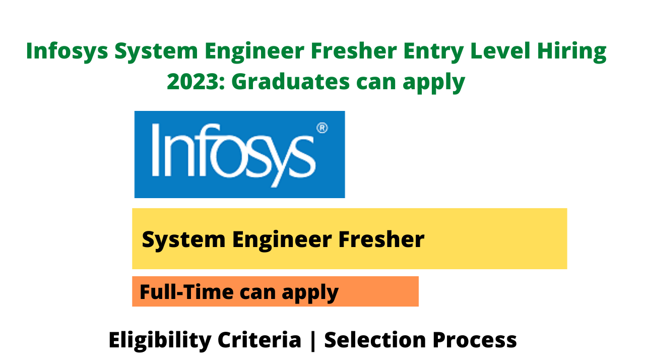 Infosys System Engineer Fresher Entry Level Hiring 2023