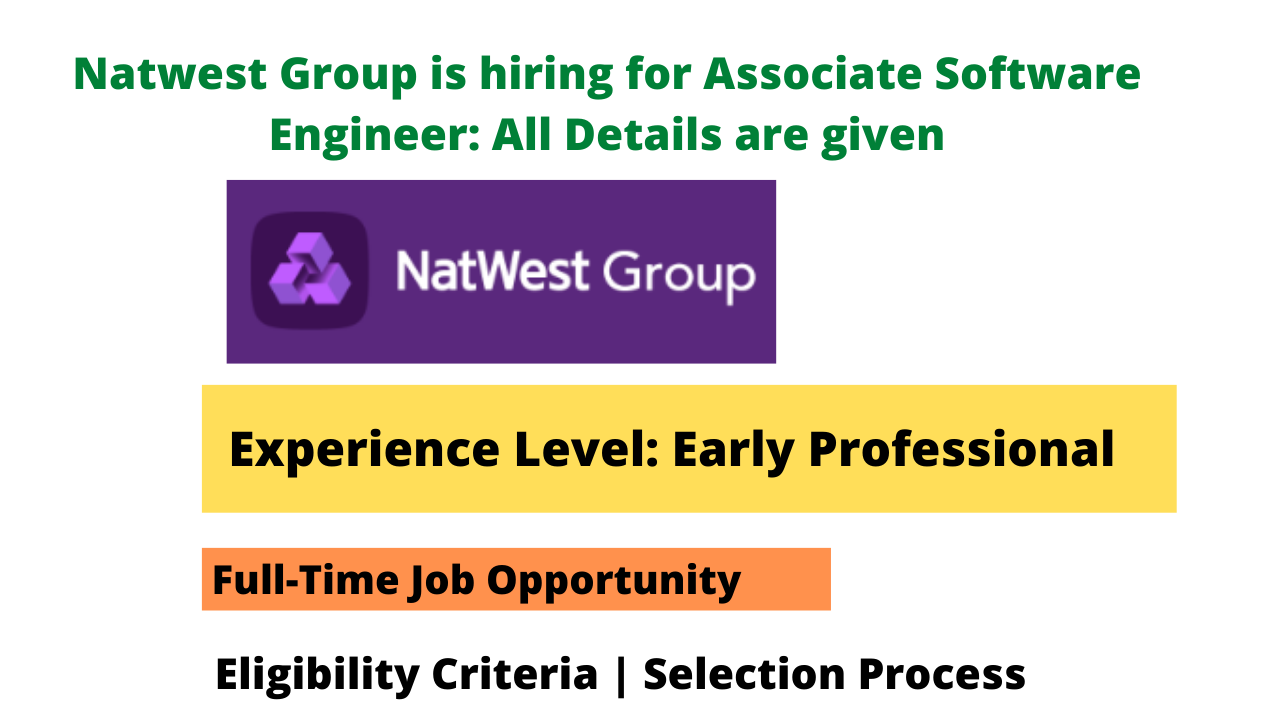 Natwest Group is hiring for Associate Software Engineer