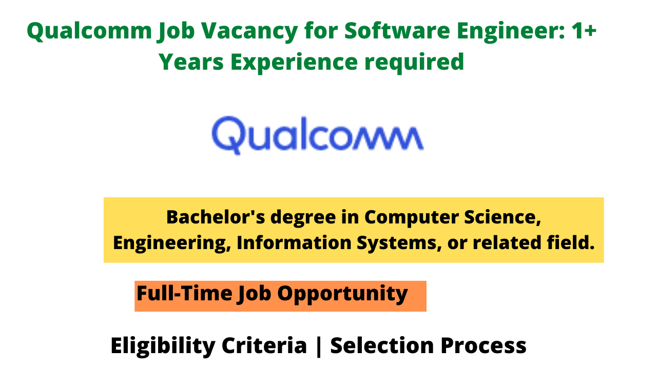 Qualcomm Job Vacancy for Software Engineer