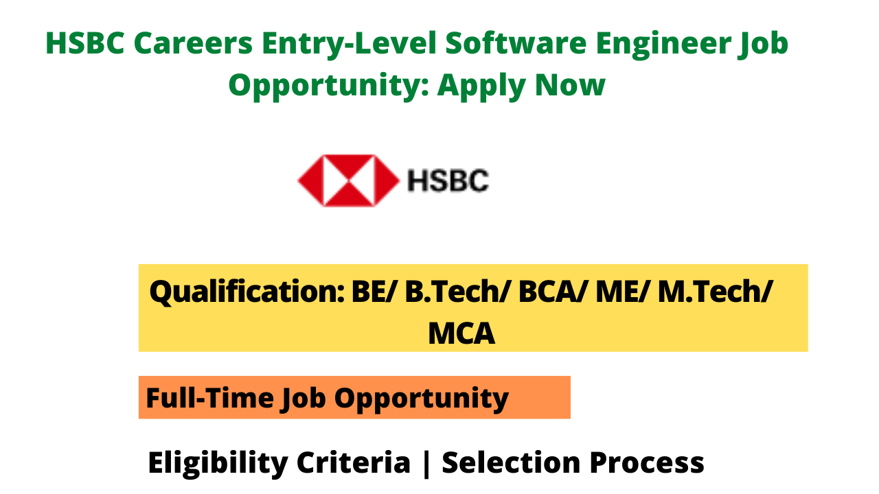 HSBC Careers Entry-Level Software Engineer Job Opportunity