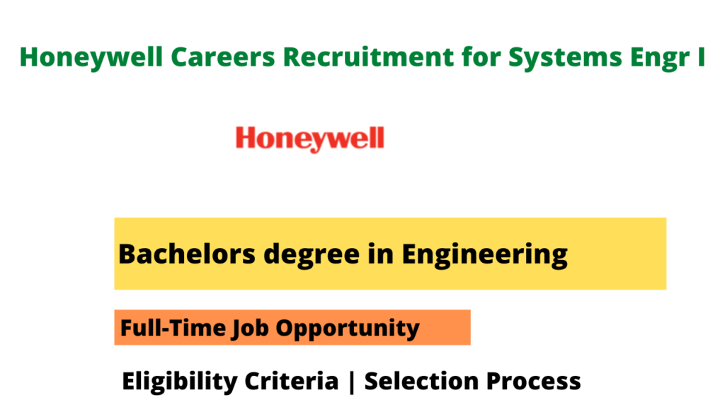 Honeywell Careers Recruitment for Systems Engr I Seekajob