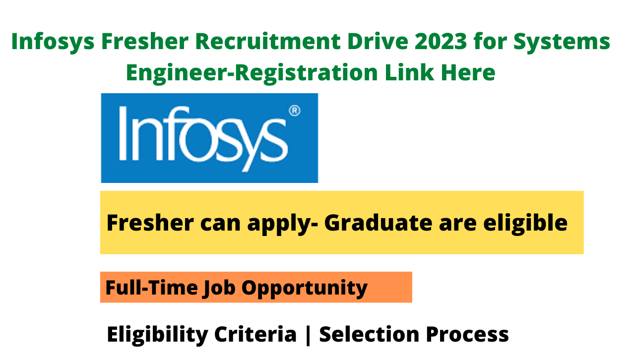 Infosys Fresher Recruitment Drive 2023 for Systems Engineer