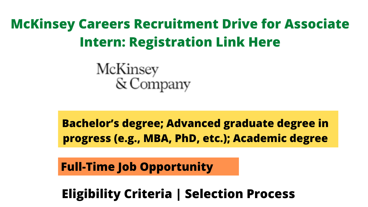 McKinsey Careers Recruitment Drive for Associate Intern