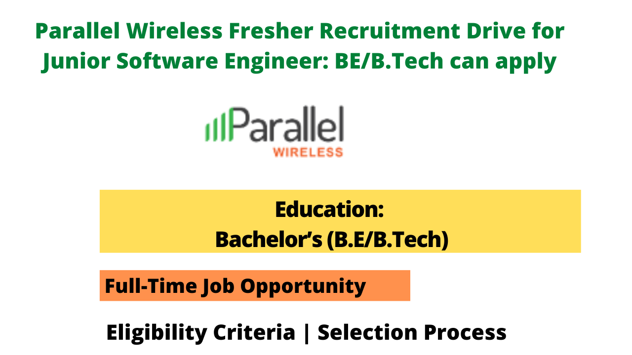 Parallel Wireless Fresher Recruitment Drive for Junior Software Engineer