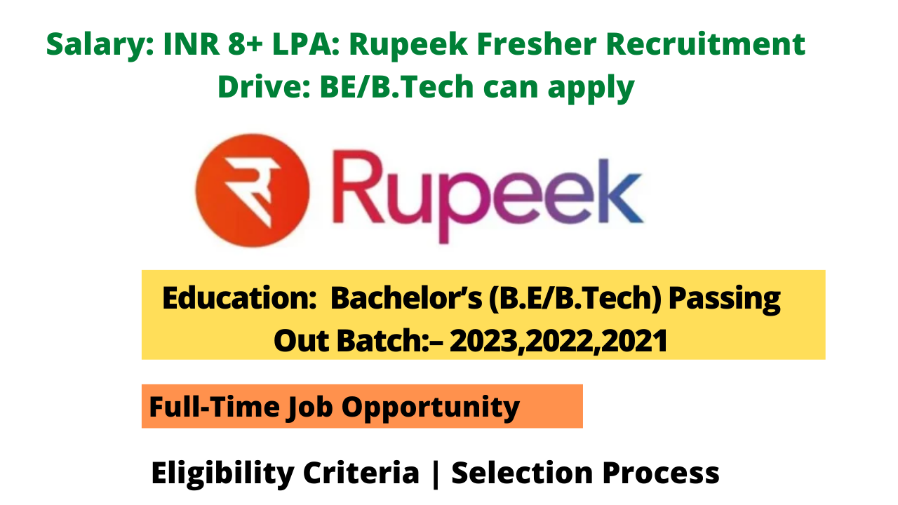 Rupeek Fresher Recruitment Drive