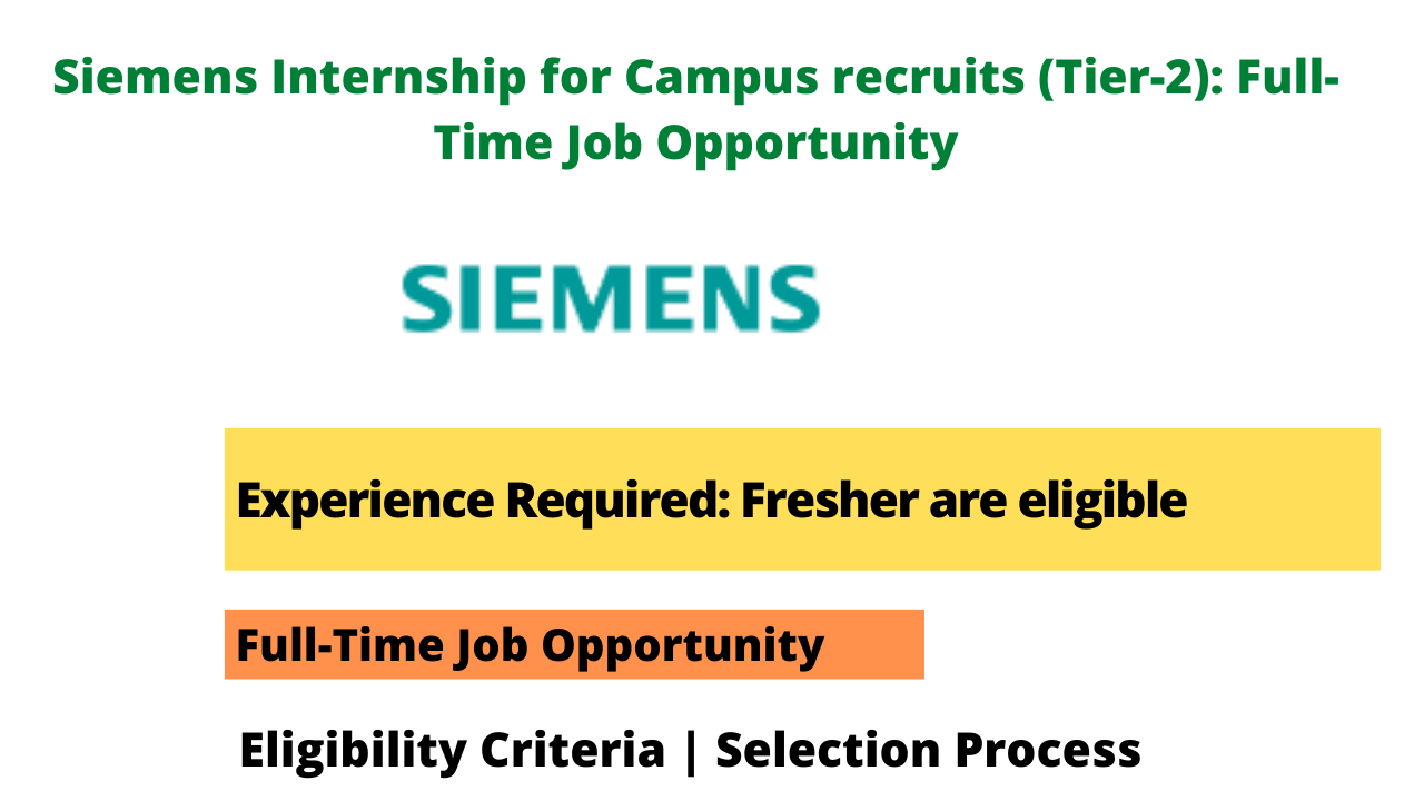 Siemens Internship for Campus recruits