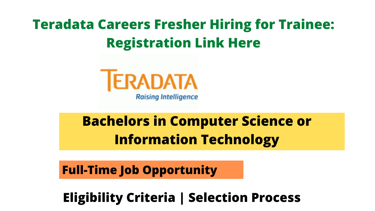 Teradata Careers Fresher Hiring for Trainee